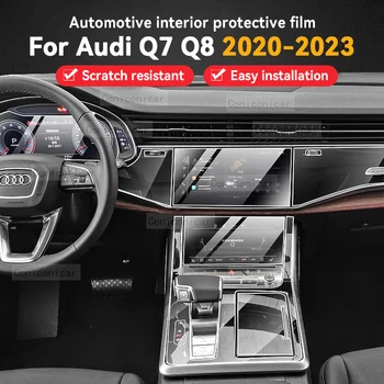 Audi Q7 Q8 2019-2023 Auto Interjera Centra konsole Pārredzamu TPU aizsargplēvi Anti-scratch Remonts filmu Piederumi Pielāgot